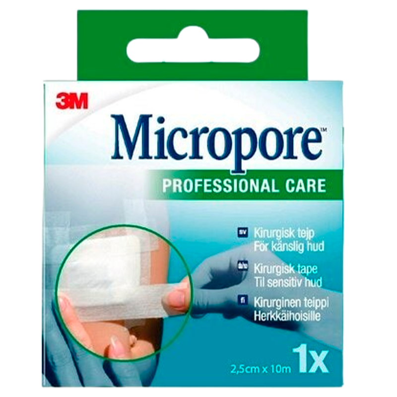 3M Micropore Kirurgisk Tape 2,5 cm x 10 m (1 stk)