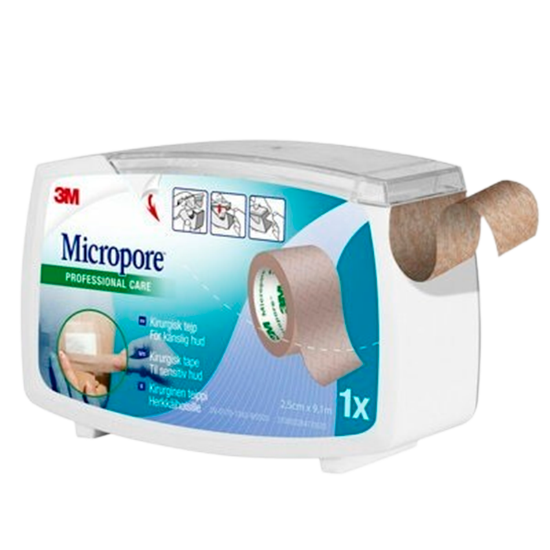 Micropore 3M Kirurgisk Tape Lysebrun 2,5 cm x 9,1 m (1 stk)