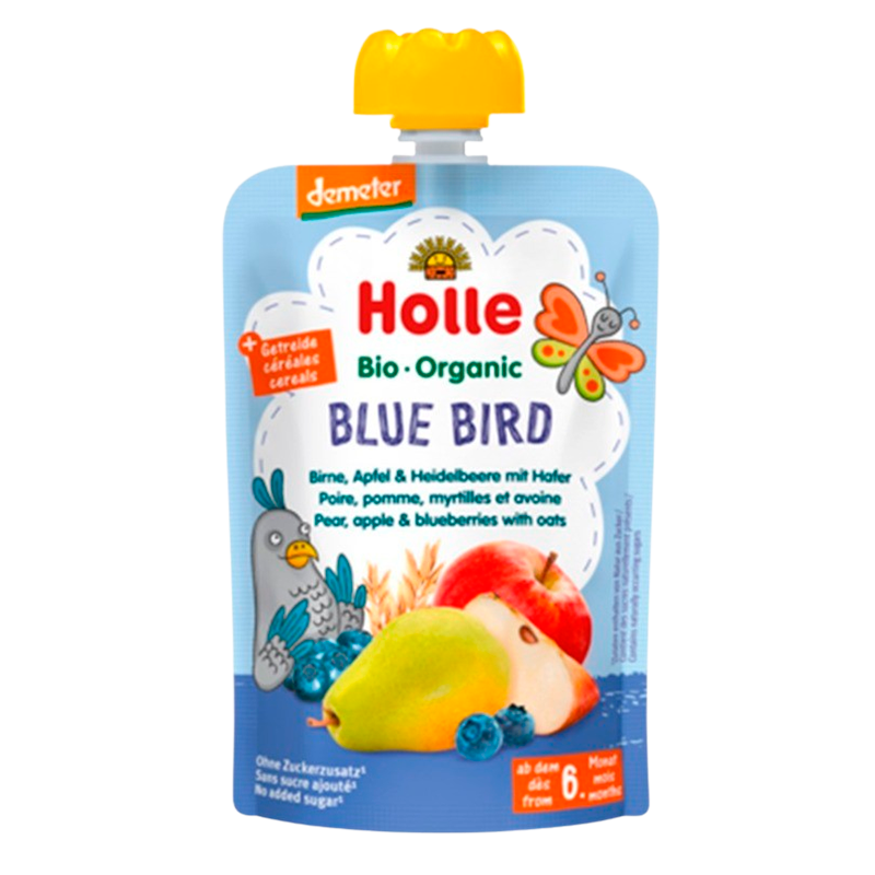 Holle Blue Bird Pære Æble & Blåbær Havregryn Grød (100 g)