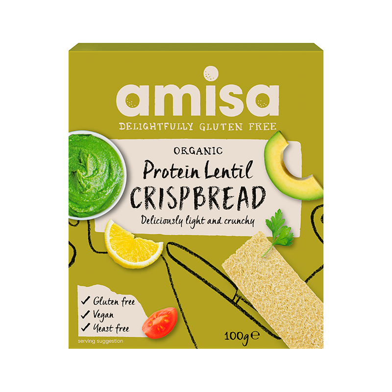 Amisa Glutenfri Knækbrød Protein Linse (100 g)