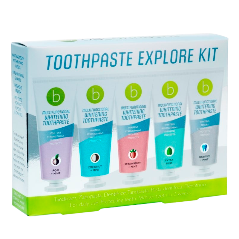 Billede af Beconfident Multifunctional Whitening Toothpaste Explore Kit 5 Flavours (5 x 75 ml)