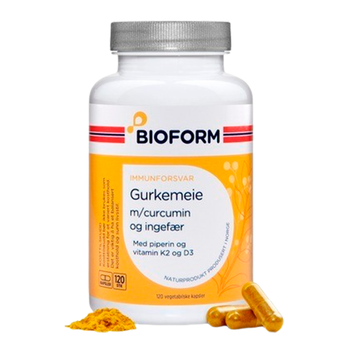 Bioform Gurkemeje m. Curcumin & Ingefær (120 kaps)