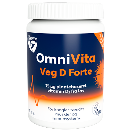 Se Biosym OmniVita Veg D Forte (60 kaps) hos Well.dk