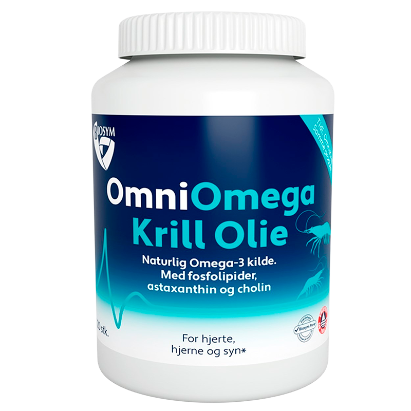 Se Biosym OmniOmega Krill Olie (120 kaps) hos Well.dk