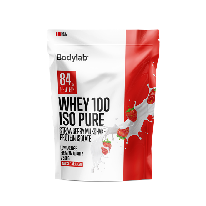 Se Bodylab Whey 100 ISO PURE Strawberry (750 g) hos Well.dk
