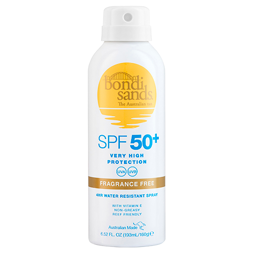 Se Bondi Sands SPF 50+ Fragrance Free Sunscreen Spray (160 g) hos Well.dk