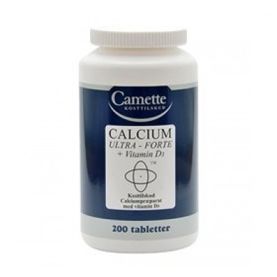 Se Camette Calcium Ultra Forte + D-vitamin, 200tab. hos Well.dk