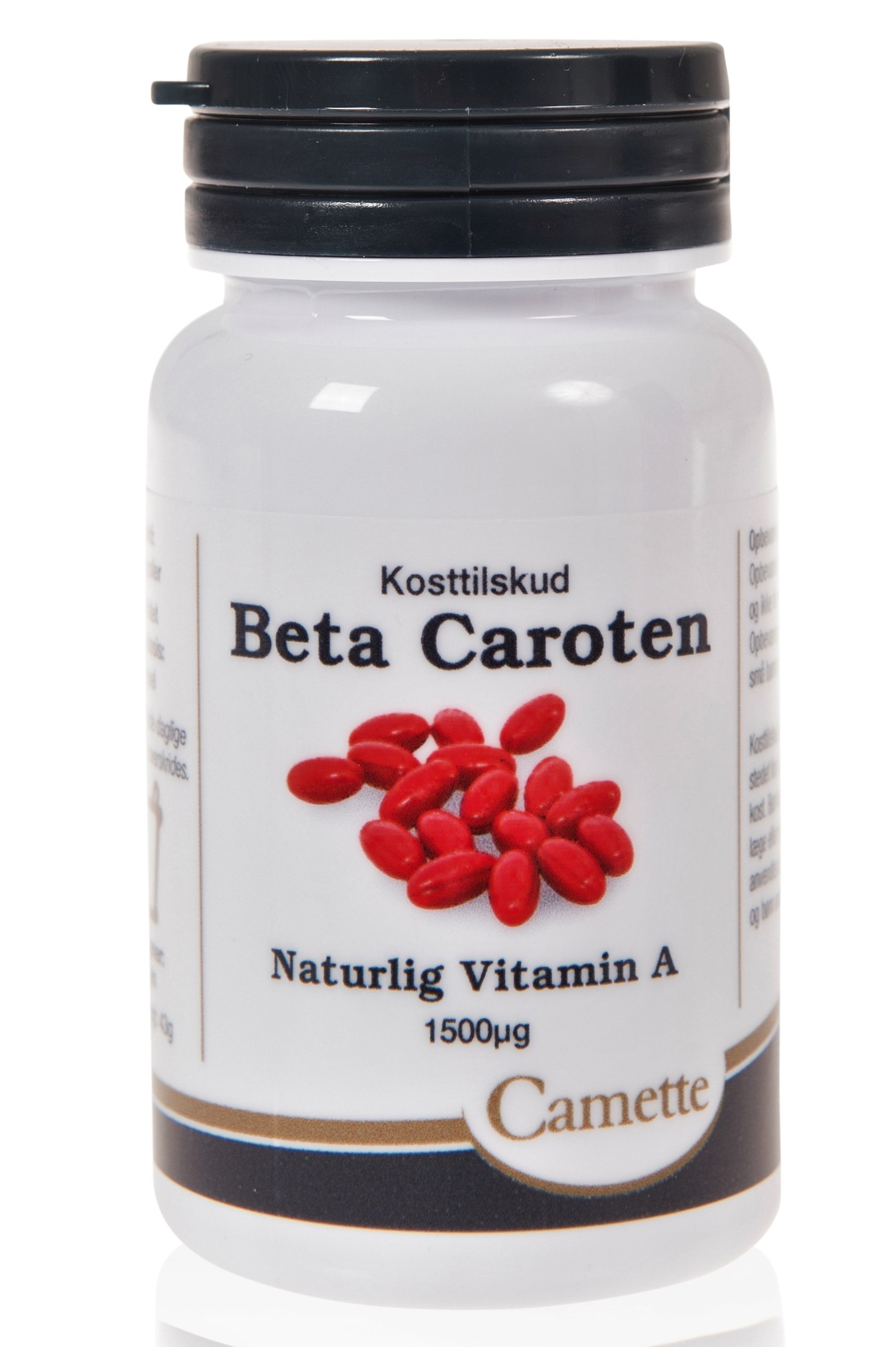 Se Camette Beta Caroten A-vitamin 5000 iu, 100kaps. hos Well.dk