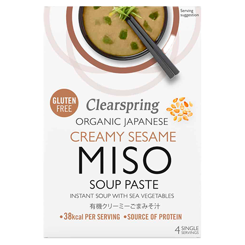 Se Clearspring Miso Soup Paste Cremet Sesam Ø (4 x 15 g) hos Well.dk