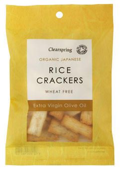 Se Clearspring Rice Cracker Olivenolie og Salt Ø (50 gr) hos Well.dk