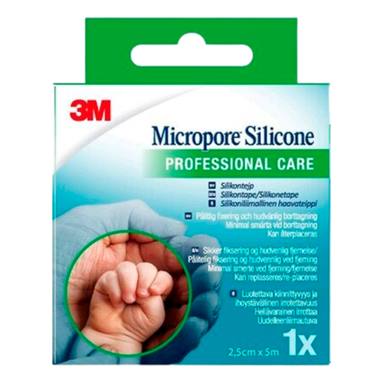 3M Micropore Silicone 2,5 cm x 5 m (1 stk)
