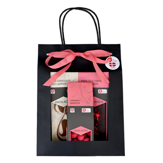 Gourmet gavepose pink Ø indh. udvalgte chokolader