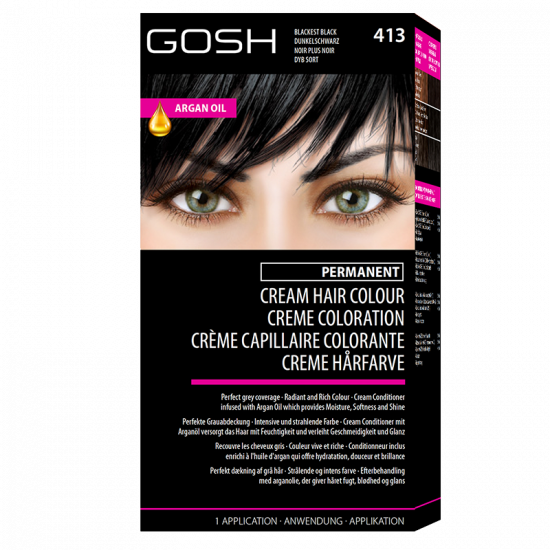 GOSH Cream Hair Colour Blackest Black 413