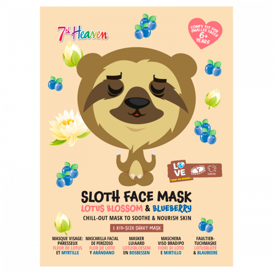 7th Heaven Sloth Face Sheet Mask For Kids (1 stk)