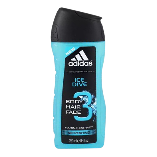 adidas ice dive 3in1 shower gel 250 ml.