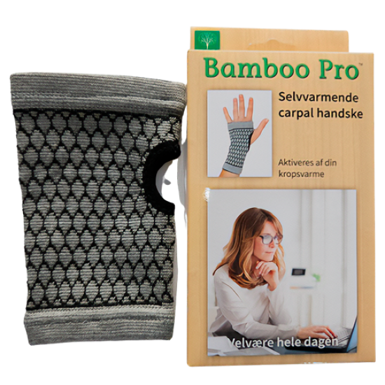 Bamboo Pro Carpal Handske Selvvarmende Str M (1 stk)