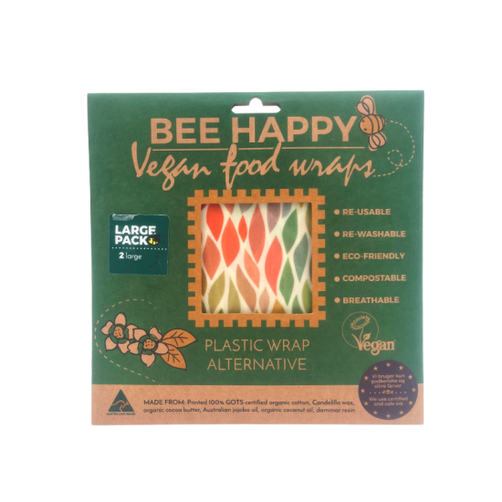 Bee Happy Beeswax Food Wraps Large (2 stk)