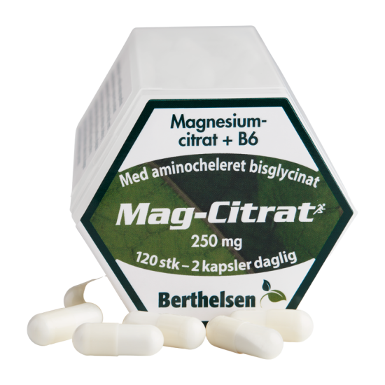 Berthelsen Mag-Citrat 250 mg 120 kapsler