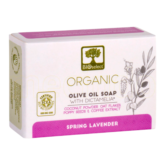 Bioselect Pure Olive Oil Soap Håndsæbe Spring Lavender (80 gr)