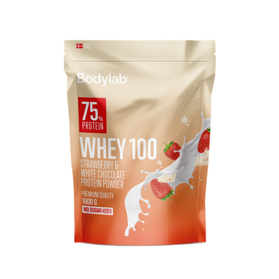 Bodylab Whey Proteinpulver - Jordbær/hvid chokolade (1 kg)