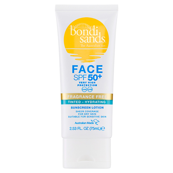 Bondi Sands SPF 50 + Fragrance Free Tinted Face Lotion Hydrating (75 ml)