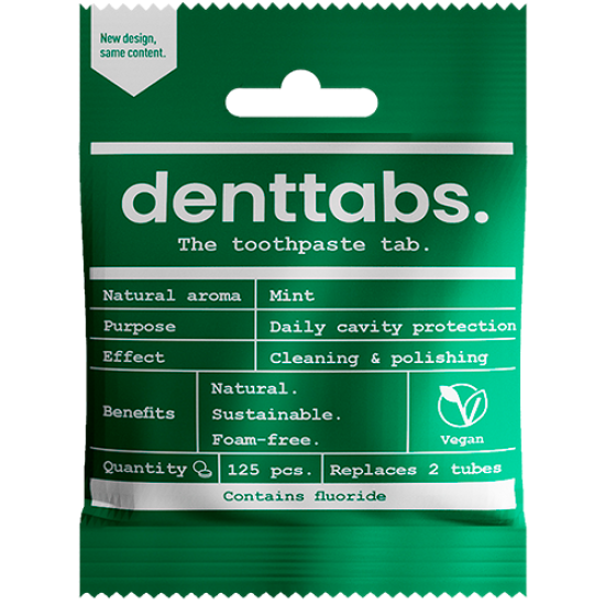 Denttabs Tandpasta Piller Med Flourid (125 stk)