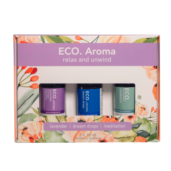 ECO. Aroma Relax And Unwind Trio - Lavender, Dream Drops, Meditation Blend (3x10 ml)