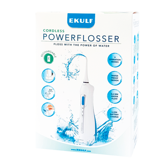 Ekulf PowerFlosser Elektrisk Mundskyller Trådløs (1 stk)