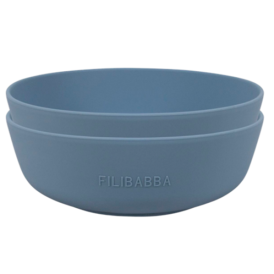 Filibabba Silikone Skål Powder Blue (2 stk)