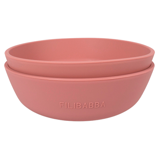 Filibabba Silikone Skål Rose (2 stk)