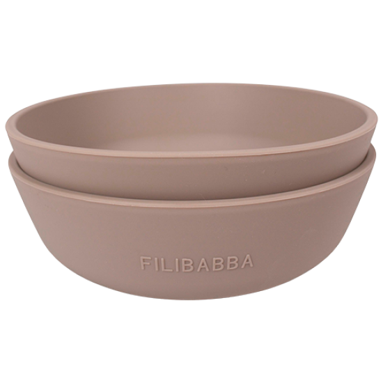 Filibabba Silikone Skål Warm Grey (2 stk)