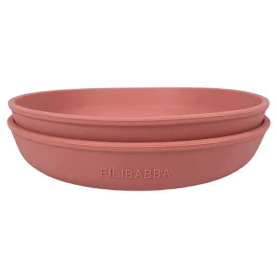 Filibabba Silikone Tallerken Rose (2 stk)