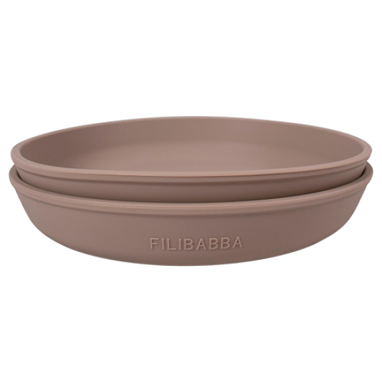 Filibabba Silikone Tallerken Warm Grey (2 stk)