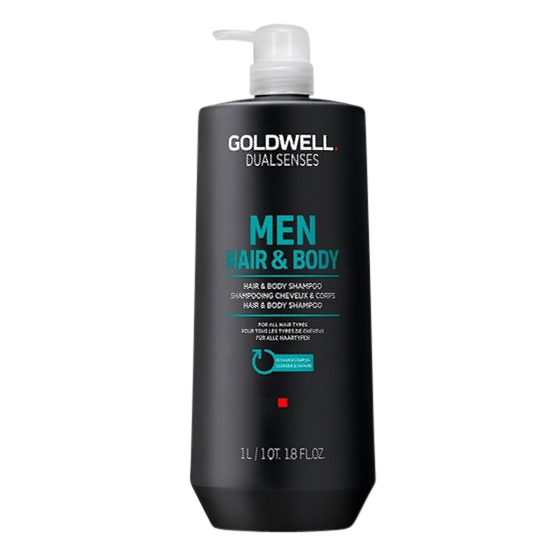 goldwell dualsenses for men hair and body shampoo 1000 ml.