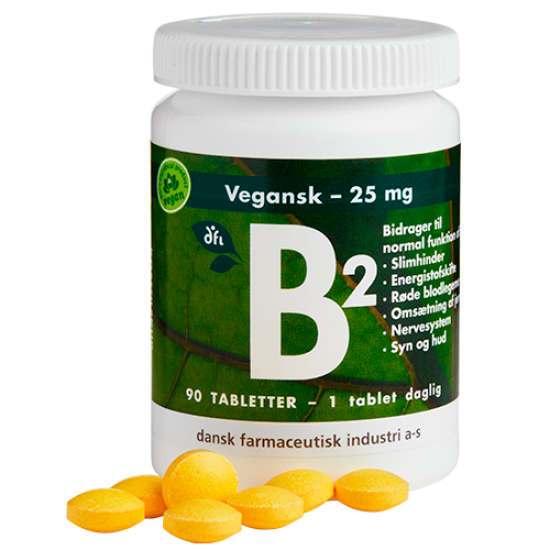 Grønne Vitaminer B2-vitamin 25 mg (90 tabletter)