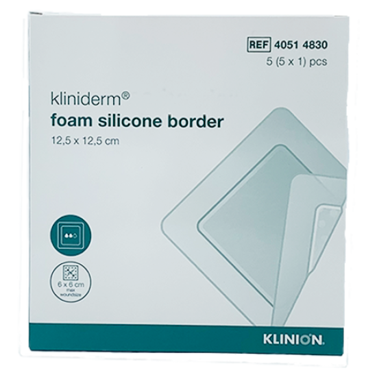Kliniderm Foam Silikone Border 12,5x12,5 cm (5 stk)
