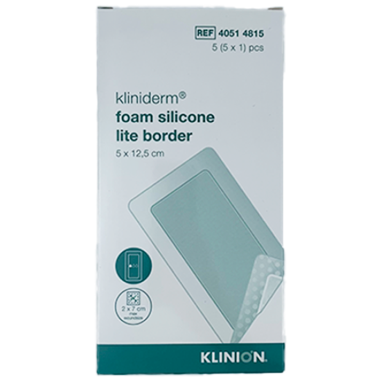 Kliniderm Foam Silikone Lite Border 5x12,5 cm (5 stk)