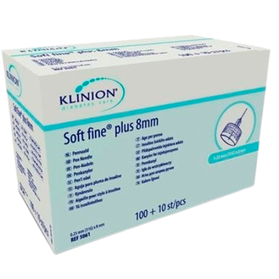 Klinion Soft Fine Plus Penkanyle 8 x 0,25 mm (110 stk)