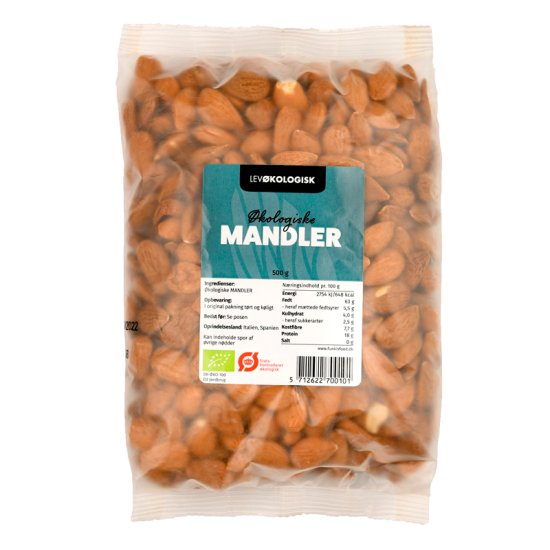 Lev Økologisk Mandler (500 g)