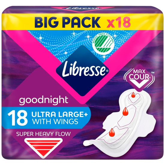 Libresse Ultra Night Wing Big Pack (18 stk)