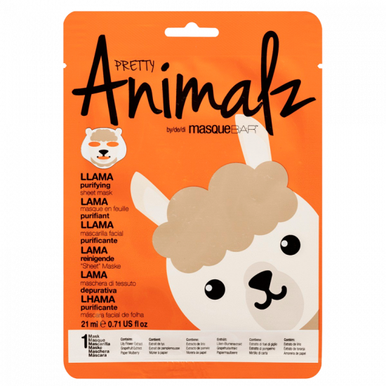 MasqueBar Animalz Llama Sheet Mask (1 stk)
