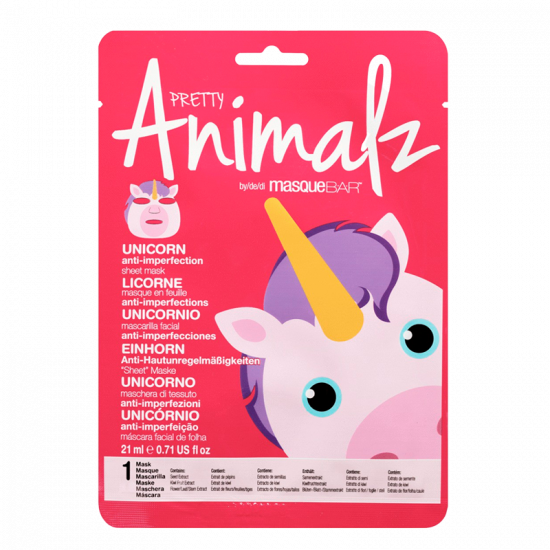 MasqueBar Animalz Unicorn Sheet Mask (1 stk)