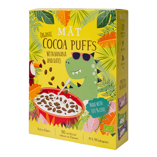 MÄT Organic Cereal Cocoa Puffs m. Banan & Dadler (275 g)