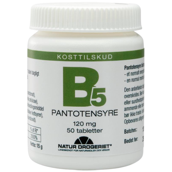 Natur Drogeriet B5 Pantotensyre 120 mg 50 tabletter