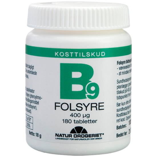 Natur Drogeriet Folsyre B9 (180 tabletter)