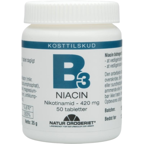 Natur Drogeriet Gold Niacin (nikotinamid) 420 mg (50 tabletter)