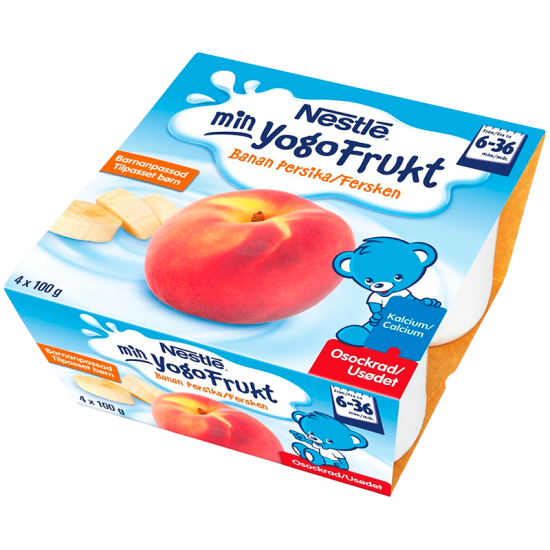Nestle Min Yogo Frukt m. Fersken & Banan (4x100 g)