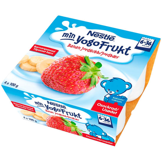 Nestle Min Yogo Frukt m. Jordbær & Banan (4x100 g)