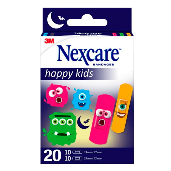 Nexcare Happy Kids Monster Plastre (20 stk)