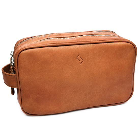 Njord Toilet Bag Gedeskind Dobbeltrum Cognac (1 stk)